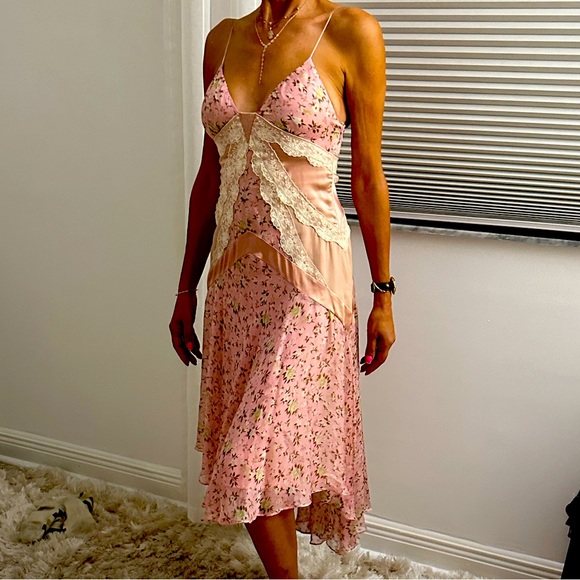 D&G Floral silk Chiffon dress size 40 - Picture 3 of 9